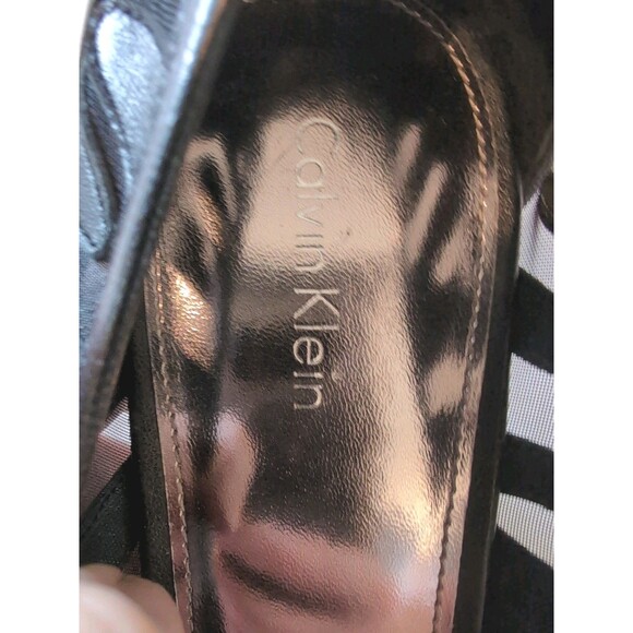 Calvin Klein Women's Peep Toe Lacy Black Heel Pumps, Size 10 - Picture 9 of 10